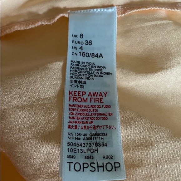 TOPSHOP Women’s Embroidered Mesh Floral Peach Short Sleeve Midi Dress Size 4 - Picture 14 of 17